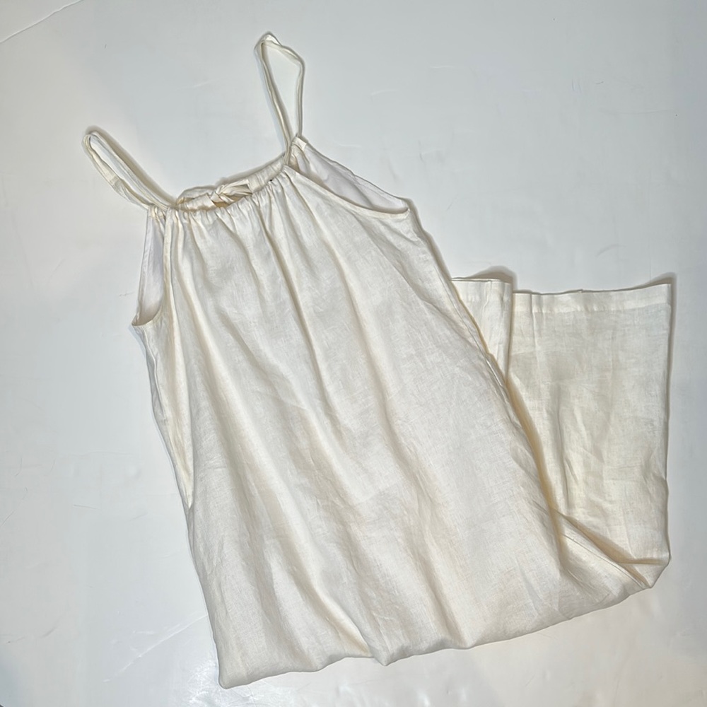 Cream Linen Halter Dress